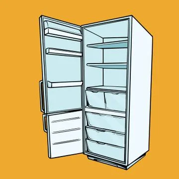 Open empty refrigerator Stock Illustration