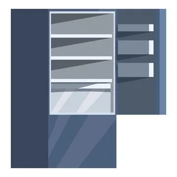 Open empty refrigerator with shelves and drawers displaying its interior Stock Illustration
