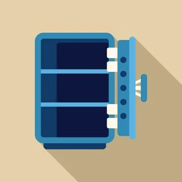 Open empty safe deposit box with combination lock and handle イラスト素材