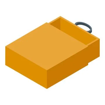 Open empty sliding box with handle for matches or other small items Stock Illustration