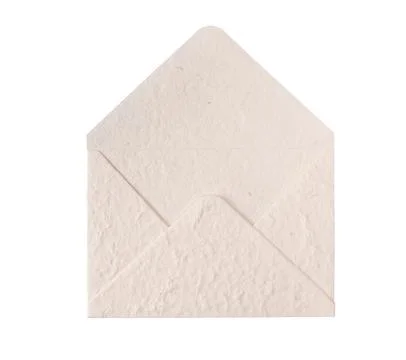 Open empty textured paper envelope mock up on a transparent background, ready Stock Photos