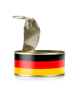 Open an empty tin can flagged germany Stock Photos
