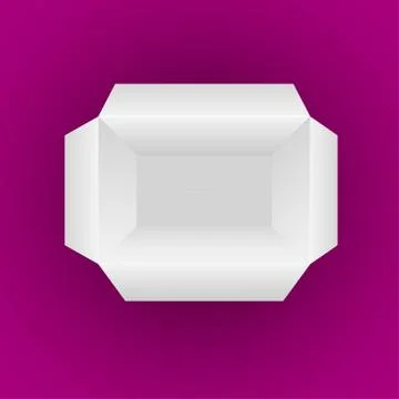Open Empty White Box Isolated on Magenta Background. Stock Illustration