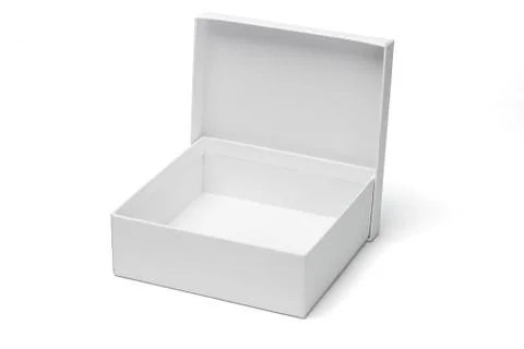 Open empty white gift box Stock Photos