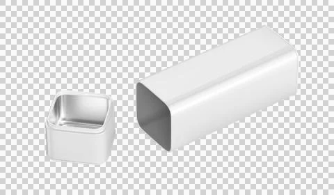 Open empty white metal box with a lid イラスト素材