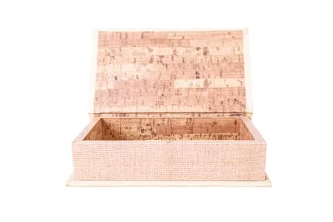 Open empty wood box Stock Photos