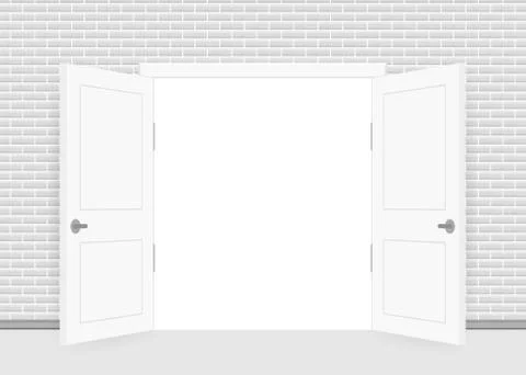 Open end closed door. Interior design. Business concept. Front view. Home office イラスト素材