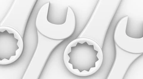 Open-end wrenches and box wrenches Stock Photos