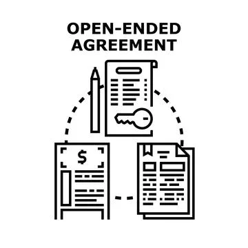 Open ended agreement concept with flexible terms Stock Illustration
