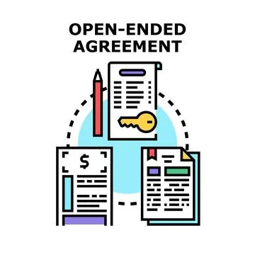 Open ended agreement concept with flexible terms Stock Illustration