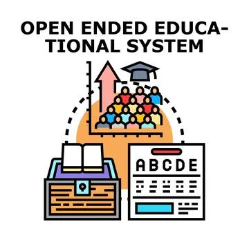 Open ended educational system concept for learning development Stock Illustration