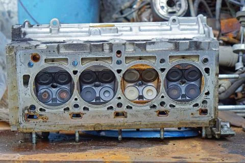 Open engine block Stock Photos