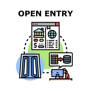 Open entry business information accessing and managing data 스톡 일러스트