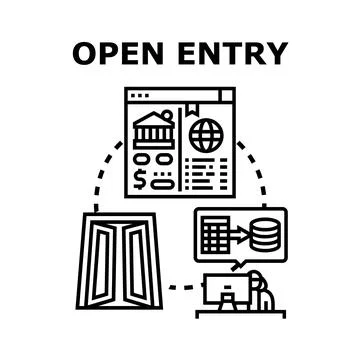 Open entry business information accessing and managing data Stock Illustration