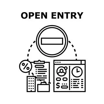 Open entry concept with restricted access illustration 스톡 일러스트