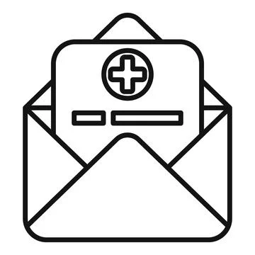 Open envelope containing medical document for health insurance Stock Illustration