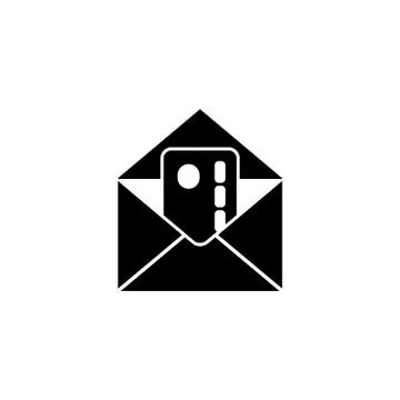 Open Envelope with Credit Card Flat Vector Icon Stock Illustration