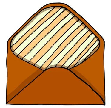 Open envelope with design elements inside. Mail symbol. Colorful envelope Stock Illustration