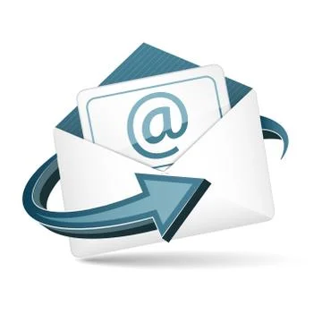 Open envelope. Email concept with paper sheet and arrow. Vector icon. Stock Illustration