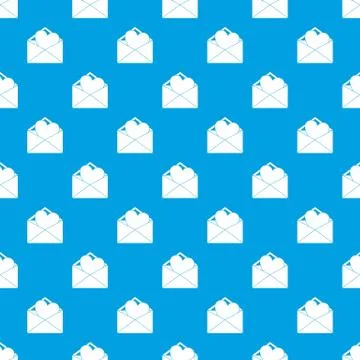 Open envelope with heart pattern seamless blue Stock Illustration
