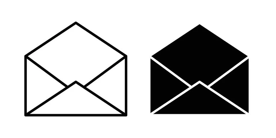 Open envelope icon concept. best for web design Stock Illustration