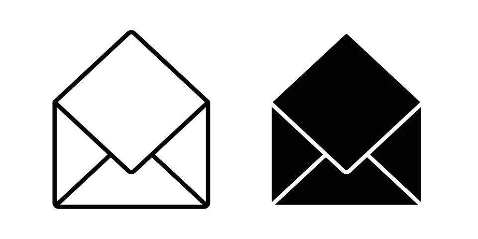 Open envelope icon graphic element. web icon set Stock Illustration