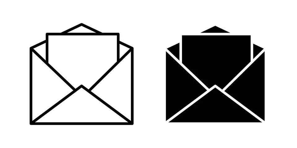 Open envelope icon Illustration set. Vector Eps10 for apps Stock Illustration