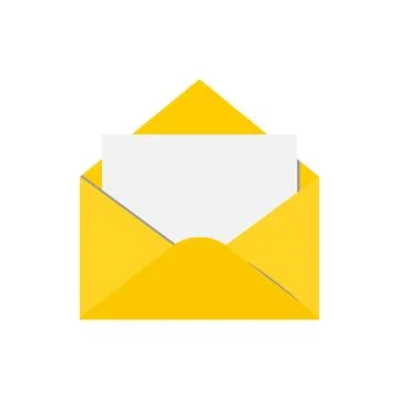 Open Envelope Icon with Letter Stock Illustration