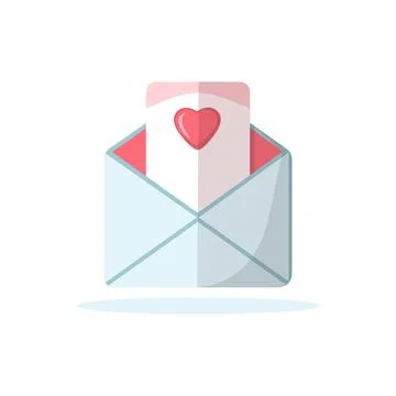 Open envelope icon with love message. Valentine day mail Stock Illustration