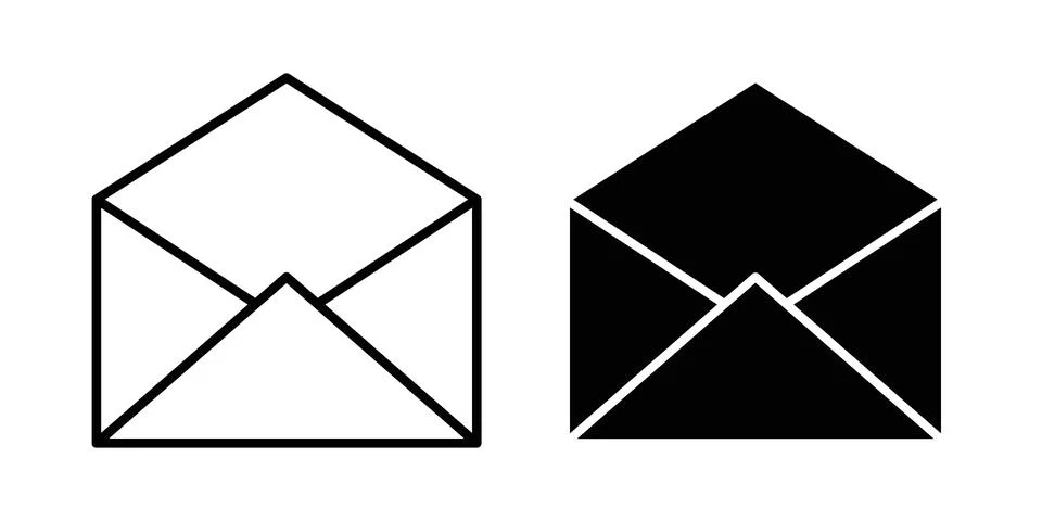 Open envelope icon or illustration vector symbols Stock Illustration
