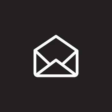 Open envelope icon, outline vector sign, linear style pictogram isolated on b Illustrazione stock