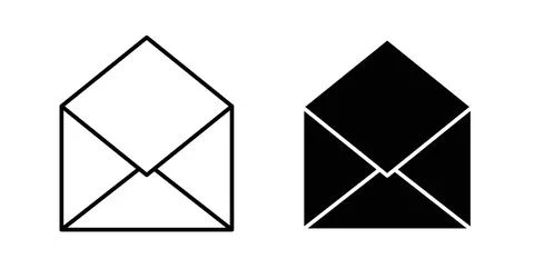 Open envelope icon. Style is flat and line symbol Stock Illustration