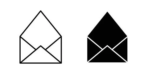 Open envelope icon. Style is flat and line symbol Stock Illustration