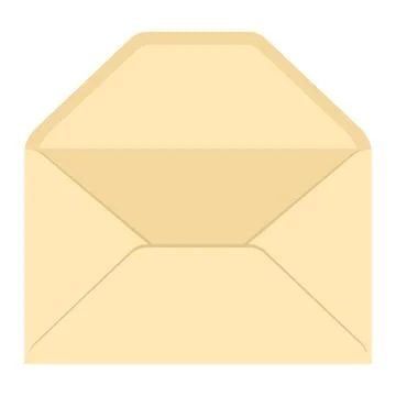 Open envelope illustration. Mail template for message or letter. Illustrazione stock