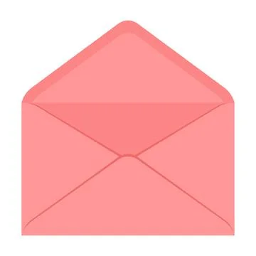 Open envelope illustration. Mail template for message or letter. Illustrazione stock