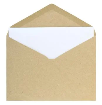 Open envelope isolated on white background with clipping path Stock Photos