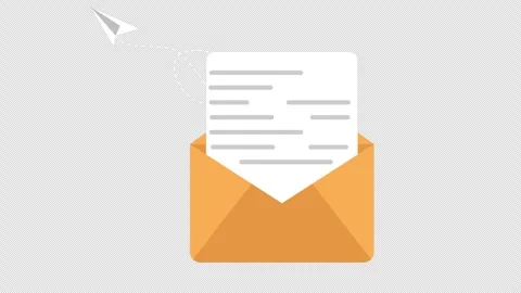Open Envelope with Letter and Flying Paper Plane Email Marketing Animation Lo Stock Footage 324067576