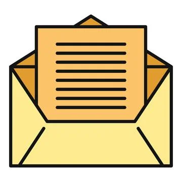 Open envelope with letter delivering new message Stock Illustration
