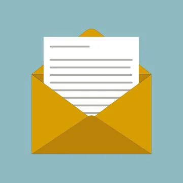 Open envelope with a letter Stock Illustration