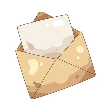 Open envelope with letter Stock Illustration