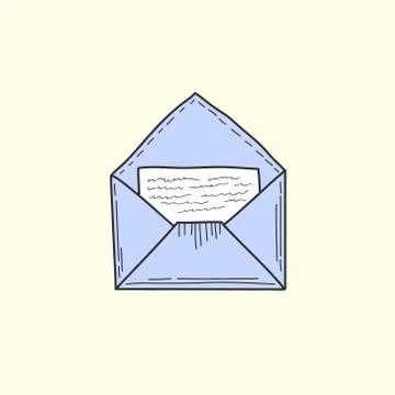 Open envelope with a letter inside. Mail symbol. Colored Vector illustration  Stock Illustration