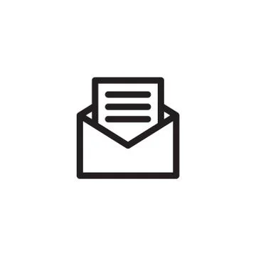 Open envelope with letter line icon, outline vector sign, linear style pictog Illustrazione stock