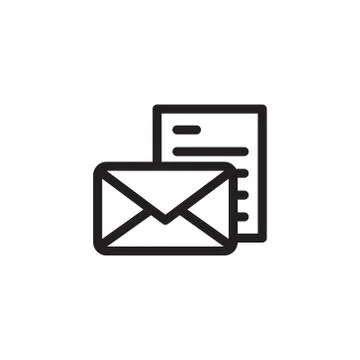 Open envelope with letter line icon, outline vector sign, linear style pictog Illustrazione stock