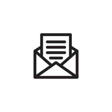 Open envelope with letter line icon, outline vector sign, linear style pictog Illustrazione stock