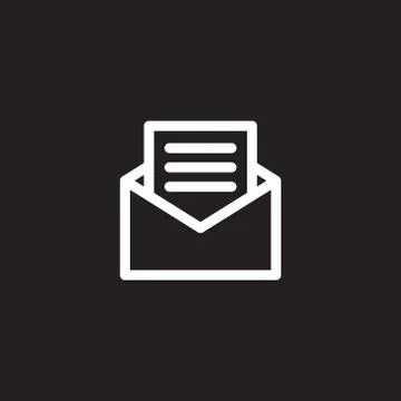 Open envelope with letter line icon, outline vector sign, linear style pictog Illustrazione stock