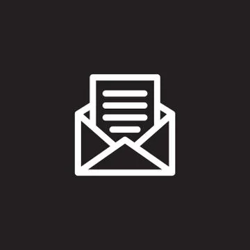Open envelope with letter line icon, outline vector sign, linear style pictog Illustrazione stock