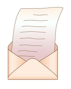 Open envelope with a letter - vector full color picture. The envelope Stock Illustration
