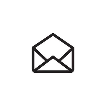 Open envelope line icon, outline vector sign, linear style pictogram isolated Illustrazione stock