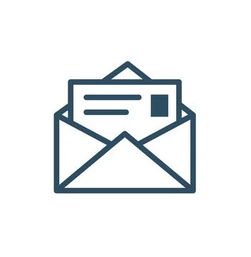 Open envelope mail icon. Line, glyph and filled outline colorful version, Let Stock Illustration