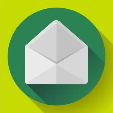 Open Envelope Mail Icon new letter message notification Flat 2.0 design style. Illustrazione stock